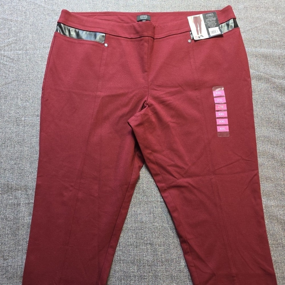 Jones New York Compression Pull on Pants Bordeaux Size 2XL NWT